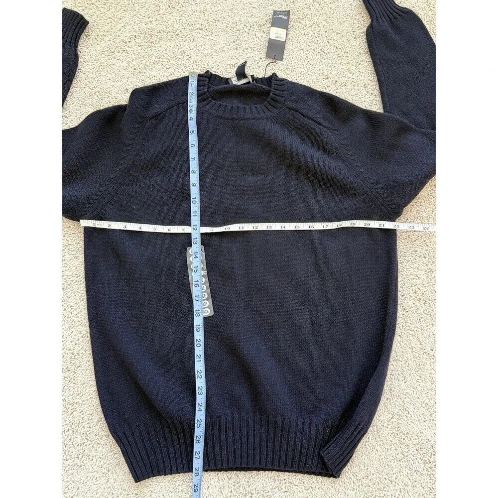 Blumarine Uomo Sweater Mens L Navy Blue Wool Blend Knit‎ Crewneck Made in Italy